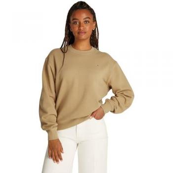 Tommy Hilfiger Reg Flag on Chest Sweatshirt – Unifarben, Beige