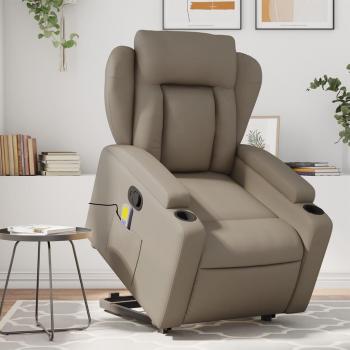 Sillón reclinable con función de masaje color capuchino