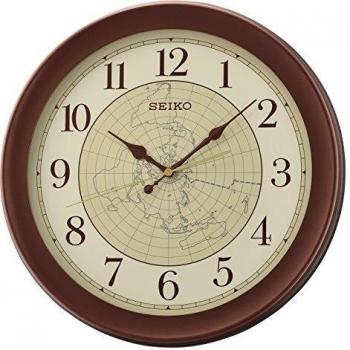 Wanduhr von Seiko in Braun mit Modellnummer QXA709B