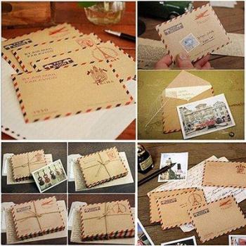 10 Pcs Mini Vintage Kraft Envelopes for Stationery 9.6*7.3cm