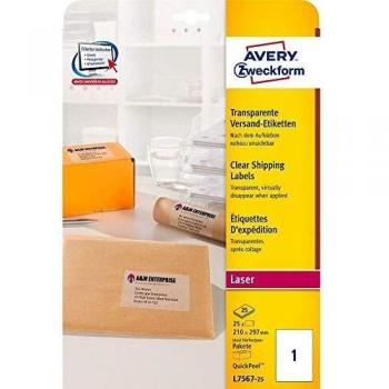 Avery Zweckform L7567-25 A4 Address Labels 210 x 297 mm 25 pcs