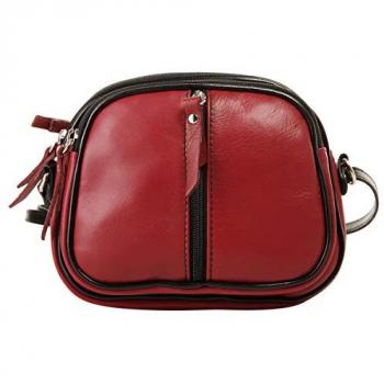 Echte Cluty Umhängetasche – Rotes Leder, Italien