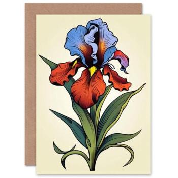 Thank You & Happy Birthday Iris Design Card