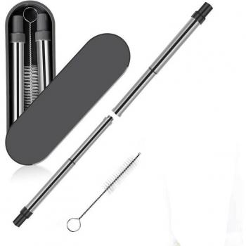 Collapsible Metal Straw with Cleaning Brush