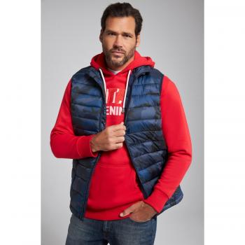 4XL Plus Size Blue Camouflage Quilted Vest for Men, JP1880, Polyester
