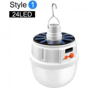 Waterproof Solar Light Bulb with USB Charging, 24/42 LEDs, 5 Modes for Garden and Camping
