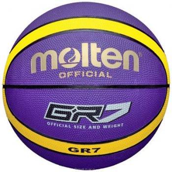 Molten GR Basketball, Indoor/Outdoor, Premium Rubber, Size 6, Impact Colour Purple/Yellow, Suitable For Boys age 12, 13, 14 and Girls age 14 & Adult (BGR6-VY)
