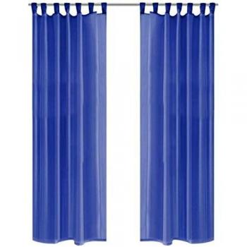 Royal Blue Voile Curtain Set, 2 pcs, 140x225 cm