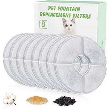 Filtros de Agua para Mascotas 8PCS, 1.6L con Resina y Carbón