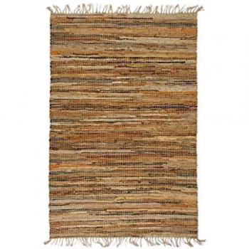 Chindi tiss Tapis Cuir Jute 160 x 230 cm