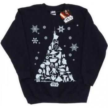 Star Wars Boys Christmas Tree Sweatshirt 12-13 navy blue