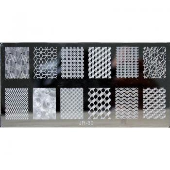 6x12cm NE-Nail Stamping Plate #030, Stainless Steel