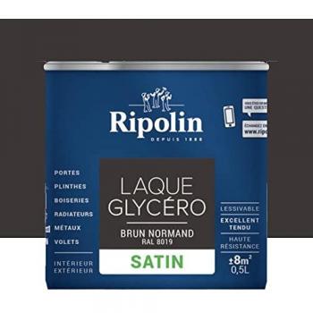 Ripolin Laque Glycéro Brun Normand RAL 8019 Satin 0,5L