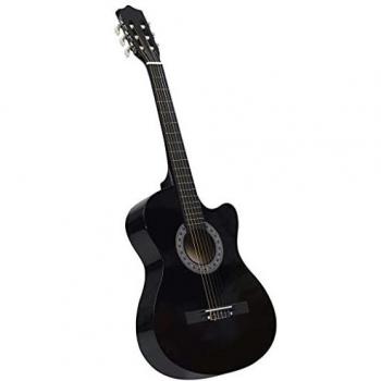vidaXL Western Classical Cutaway Guitar with 6 Strings Black 38