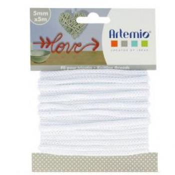 Fil à tricoter 5 mm Blanc 5 m
