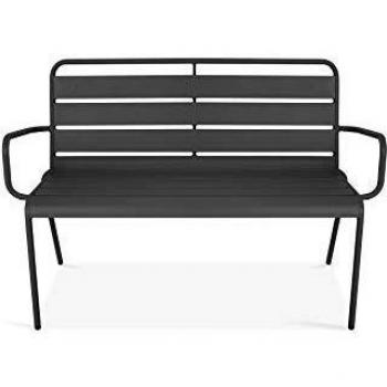 Panca da giardino Palavas in metallo antracite