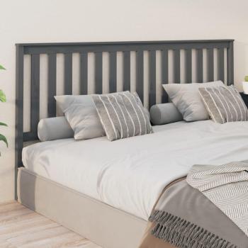 Solid Wood Pine Bed Headboard Grey 206x6x101 cm vidaXL