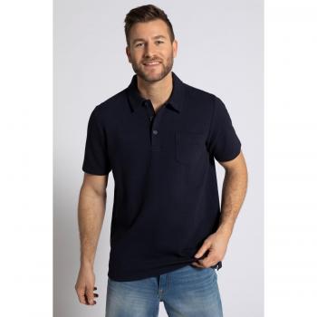 Maglietta polo blu uomo 4XL mezze maniche seersucker JP1880