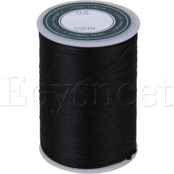 0.8MM Black Flat Waxed Polyester Thread Cord 78M for Handcraft Leather