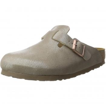 BIRKENSTOCK Damen Clogs Boston, Beige (Animal Fascination Mud), 37 EU