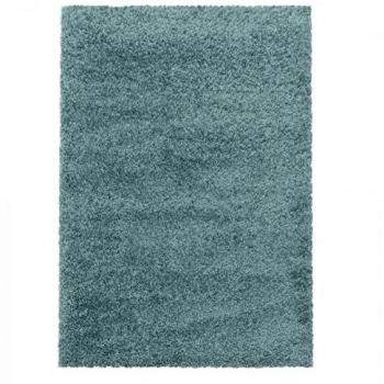 Tapis Bleu Tissé Poils Longs 80x250