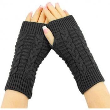 Xmas Knitting Wool Fingerless Gloves