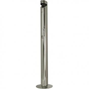 Cendrier TOTEM 1.1L inox sur pied doté d’un toit de protection