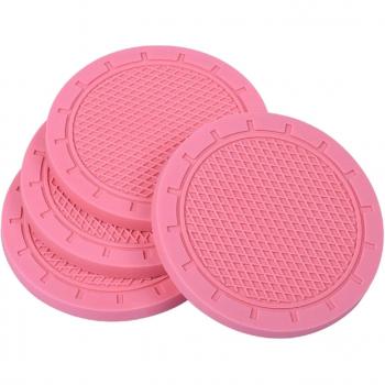 Juego de posavasos de goma para coche con soporte para botellas