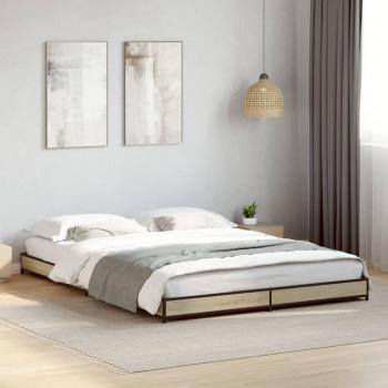 VidaXL Bettgestell aus Holzwerkstoff und Metall 140x190 cm