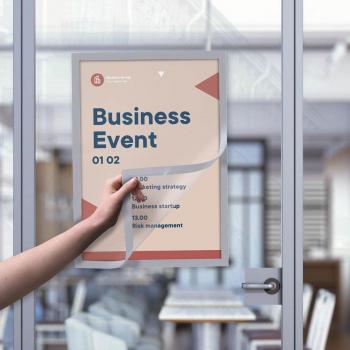 Zilveren zelfklevend infokader voor A3-formaat