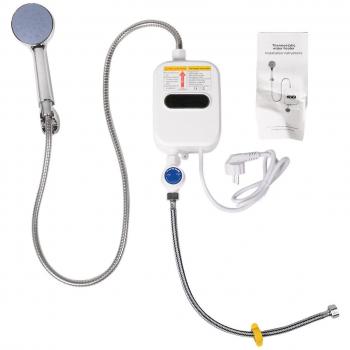 Chauffe-Eau Douche Blanc Argenté 220V