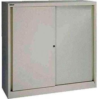 ECO BISLEY Schiebetürenschrank 3‑Oberfläche, 120 cm, Verkehrsweiß
