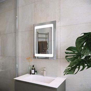 Aphrodite 500mm x 700mm Illuminated LED Bathroom Mirror Cabinet with Demister and Shaver Socket