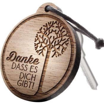 Persönlicher Holz‑Schlüsselanhänger „Danke für dich“ – Hochwertig graviert
