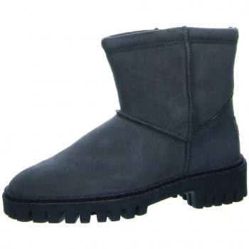 Veloursleder-Damenboot Paul Green 9197-001 grau – warmes Lammfellfutter, Größe 6 ½