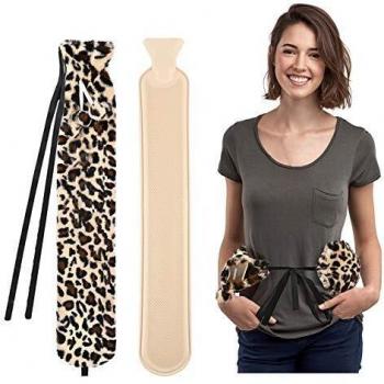 SecureFit Rubber Hot Water Bottle with Leopard Print Cover