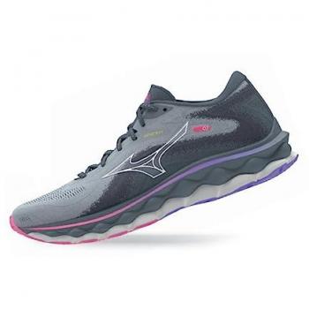 Mizuno Wave Sky 7 – kombinace modré, bílé a roze v EU 36,5