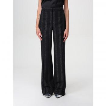 MSGM Black Wide-Leg Wool Pants