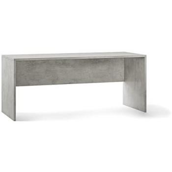 Scrivania Moderna in Legno Cemento 180x69x76 cm con Pannello Frontale