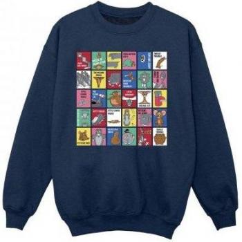 White Grid Squares Sweatshirt for Girls 5-6 Years