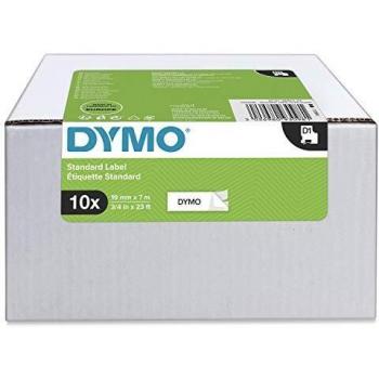 D1 ORIGINAL Schriftband VORTEILSPACK, schwarz auf weiß, 19mm x 7m