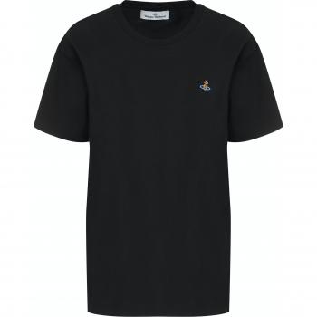 Vivienne Westwood Women's Black Cotton Crew-Neck T-Shirt with Mini Logo