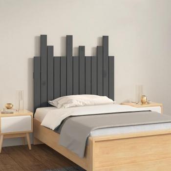 Tête de lit murale en bois massif de pin gris 82,5x3x80 cm