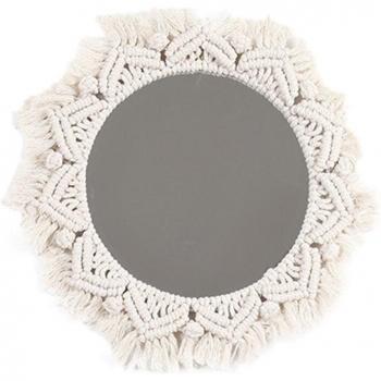 Miroir mural en macramé fait main
