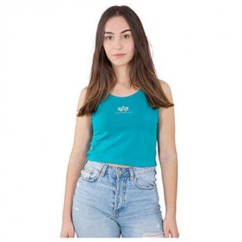 Alpha Industries Muskelshirt Damen Crop Tank SL XS (Blau Lagoon)