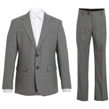 38R Light Grey Check Men’s Suit Ensemble