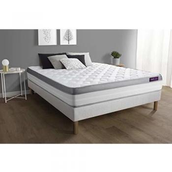 Septnuits Matelas + sommier 90x190 Memo Zen Mousse à mémoire de Forme 5 Zones de Confort