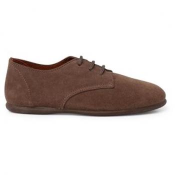 Zapatos de Cordones para Niños de Serraje en Color Topo