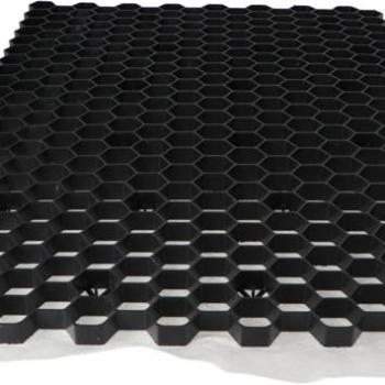Grille de drainage en plastique noir avec toile de protection contre les mauvaises herbes 120x79 cm