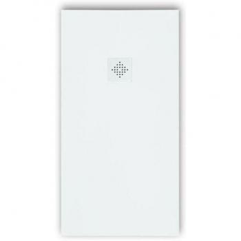 MIRLO Extra flache Duschwanne 80x130 cm in Weiß